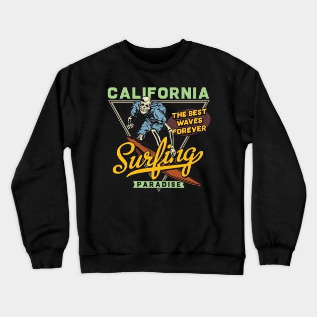 Malibu L.A. Surfing Gift Tee Summer Feelings Big Waves Crewneck Sweatshirt by gdimido